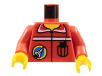 LEGO onderdeel Torso Space Port Logo and Radio in Pocket Pattern / Red Arms / Yellow Hands 973pb0059c01
