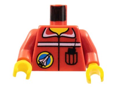 LEGO onderdeel Torso Space Port Logo and Radio in Pocket Pattern / Red Arms / Yellow Hands (973pb0059c01)