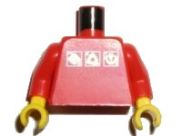 LEGO onderdeel Torso Gravity Games with 3 White & Silver Logos Pattern / Red Arms / Yellow Hands 973pb0274c01