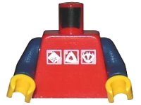 LEGO onderdeel Torso Gravity Games with 3 White & Silver Logos Pattern / Dark Blue Arms / Yellow Hands 973pb0274c02