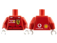 LEGO part Torso Racers Ferrari Front, Vodafone Back (Stickers) without Driver Name Pattern / Red Arms / White Hands 973pb0390c01