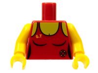 LEGO onderdeel Torso Female Swimsuit with Lifeguard Ring and Yellow 'G.T' Pattern / Yellow Arms / Yellow Hands 973pb0710c01
