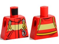 LEGO part Torso Fire Suit with Stripe and Harness with Carabiner Pattern 973pb1010