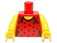 LEGO onderdeel Torso Female Bodice with Black Dots Pattern / Yellow Arms / Yellow Hands 973pb1023c01