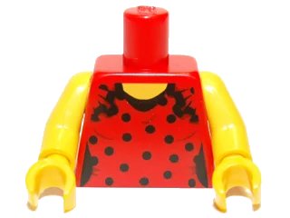 LEGO onderdeel Torso Female Bodice with Black Dots Pattern / Yellow Arms / Yellow Hands (973pb1023c01)