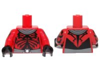 LEGO onderdeel Torso SW Darth Maul Chest with Gray and Silver Collar and Belt Pattern / Printed Red Arms / Black Hands 973pb1484c01