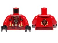 LEGO part Torso Ninjago Robe with Dark Red Sash and Fire Power Emblem Pattern / Red Arms / Black Hands 973pb1575c01