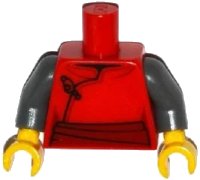 LEGO part Torso Samurai Robe Female with Black Clasp and Dark Red Sash Pattern / Dark Bluish Gray Arms / Yellow Hands 973pb1852c01