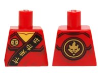 LEGO onderdeel Torso Ninjago Robe with Gold Asian Characters on Black Sash and Kai Power Emblem Pattern 973pb1906
