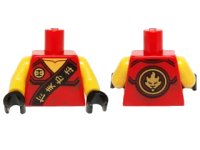 LEGO onderdeel Torso Ninjago Robe with Gold Asian Characters on Black Sash and Kai Power Emblem Pattern / Yellow Arms / Black Hands 973pb1906c01