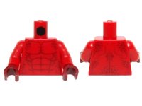 LEGO part Torso Bare Chest with Muscles and Dark Red Spots Pattern / Red Arms / Dark Red Hands 973pb2195c01