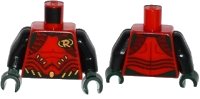 LEGO onderdeel Torso Batman 'R' Symbol, Body Armor with Muscles Outline and Dark Green and Gold Belt Pattern / Black Arms / Dark Green Hands 973pb2264c01