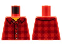 LEGO part Torso Plaid Flannel Shirt with Collar and 5 Buttons Pattern 973pb2343