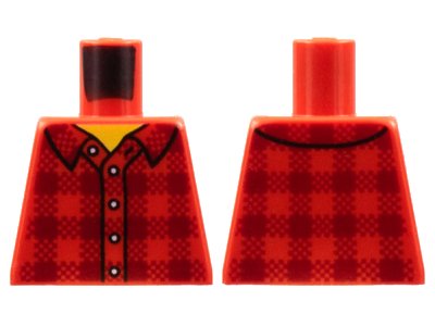 LEGO onderdeel Torso Plaid Flannel Shirt with Collar and 5 Buttons Pattern (973pb2343)