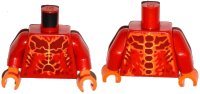 LEGO part Torso Nexo Knights Bare Chest with Dark Red, Yellow and Orange Bones Pattern / Red Arms / Orange Hands 973pb2446c01