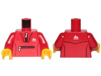 LEGO onderdeel Torso Tracksuit with White Zippers and Mountain Logo Pattern / Red Arms / Yellow Hands 973pb3547c01