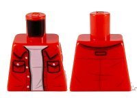 LEGO part Torso Shirt with Collar and Pockets, White T-Shirt Pattern 973pb3727