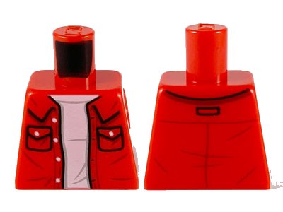 LEGO onderdeel Torso Shirt with Collar and Pockets, White T-Shirt Pattern (973pb3727)