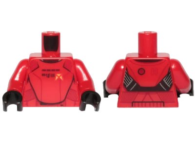 LEGO onderdeel Torso SW Armor Sith Jet Trooper Ep. 9 with Black Lines Pattern / Red Arms / Black Hands (973pb3813c01)