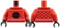LEGO onderdeel Torso Knit Fair Isle Holiday Sweater with Black SW Death Star, White Trim and Snowflakes Pattern / Red Arms / Black Hands 973pb4009c01