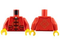 LEGO onderdeel Torso Tang Jacket with Laces, Gold Circles in Diamond, 2 Pockets Pattern / Red Arms / Yellow Hands 973pb5021c01