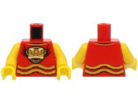 LEGO part Torso Shirt with Yellow Fringe and Dragon Head with Open Mouth and Gold Mask Pattern (BAM) / Yellow Arms / Yellow Hands 973pb5549c01