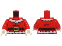 LEGO onderdeel Torso Santa Jacket with White Fur Collar and Waistband, Black Creases and Belt with Gold Buckle Pattern (BAM) / Red Arms / White Hands 973pb5898c01