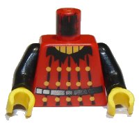 LEGO part Torso Castle Fright Knights Bat Lord Tunic Pattern / Black Arms / Yellow Hands 973px125c01