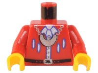 LEGO onderdeel Torso Pirate Imperial Armada Black Belt, Silver Buttons, Necklace Pattern / Red Arms / Yellow Hands 973px136c01