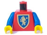 LEGO onderdeel Torso Castle Crusaders Gold Lion Shield Pattern / Blue Arms / Yellow Hands 973px138c01