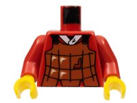 LEGO part Torso Castle Ninja Armor Brown Leather Pattern (Robber) / Red Arms / Yellow Hands 973px15c01