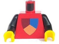 LEGO onderdeel Torso Castle Classic Shield Tri-Colored Pattern / Black Arms / Yellow Hands 973px47c01