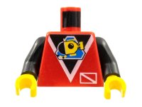 LEGO part Torso Divers Submarine Logo Pattern / Black Arms / Yellow Hands 973px52c01