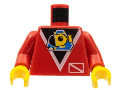 LEGO onderdeel Torso Divers Submarine Logo Pattern / Red Arms / Yellow Hands (973px52c02)