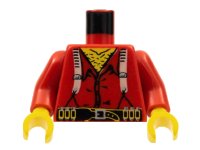 LEGO part Torso Western Bandit Suspenders and Ammunition on Belt Pattern / Red Arms / Yellow Hands 973px56c01