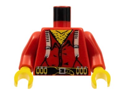 LEGO onderdeel Torso Western Bandit Suspenders and Ammunition on Belt Pattern / Red Arms / Yellow Hands (973px56c01)