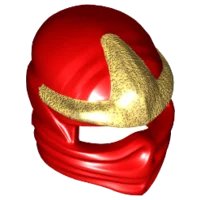 LEGO part Minifigure, Headgear Ninjago Wrap with Gold 3 Point Emblem Pattern 98133pb01