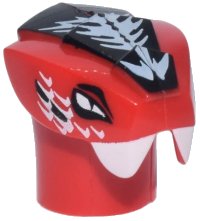 LEGO onderdeel Minifigure, Head, Modified Snake with White and Black Scales Pattern 98148pb01