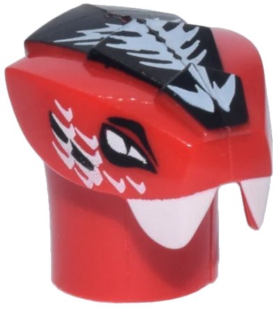 LEGO onderdeel Minifigure, Head, Modified Snake with White and Black Scales Pattern (98148pb01)