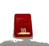 LEGO onderdeel Wedge 6 x 4 x 2/3 Quad Curved with White '10' Pattern (Sticker) - Set 60110 98281pb013