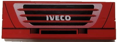LEGO onderdeel Stickered Assembly 6 x 2 with White 'IVECO', Black and White Grille Pattern (Sticker) - Set 8654 - 2 Tile 1 x 6 (BA135pb01)