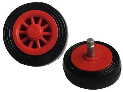 LEGO part Wheel Spoked 2 x 2 with Stud with Black Tire Smooth - Small Solid (bb0019 / 132old) (bb0019c01)