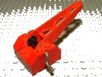 LEGO onderdeel String Reel Winch 4 x 4 x 2 with Sloped Top, Metal Handle, Black Drum and Crane Arm bb0072