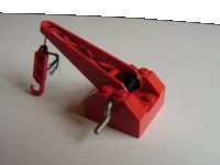 LEGO part String Reel Winch 4 x 4 x 2 with Sloped Top, Metal Handle, Black Drum and Crane Arm Complete with String and Crane Hook Right bb0072c01