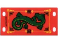 LEGO part Plastic Flag 4 x 8 with Green Oriental Dragon Pattern bb0130