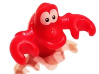LEGO part Crab, The Little Mermaid with White Eyes, Small Black Pupils Pattern (Sebastian) bb0624pb01
