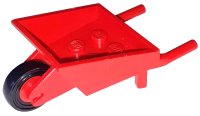 LEGO onderdeel Fabuland Utensil Wheelbarrow with Red Pulley Wheel with Black Tire 14mm D. x 4mm Smooth Small Single (bb1310 / 3464c01) bb1310c01