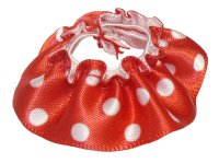 LEGO part Duplo Wear Cloth Skirt Satin with Large White Polka Dots Pattern, Knee Length (18mm) dupskirt11