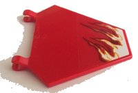 LEGO part Flag 5 x 6 Hexagonal with Whipping Flame on Transparent Background Pattern Model Left Side (Sticker) - Set 70721 x1435pb024L