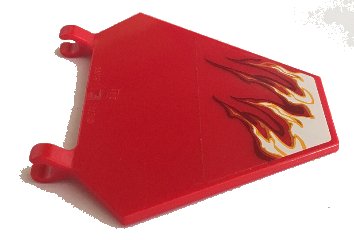 LEGO part Flag 5 x 6 Hexagonal with Whipping Flame on Transparent Background Pattern Model Left Side (Sticker) - Set 70721 (x1435pb024L)